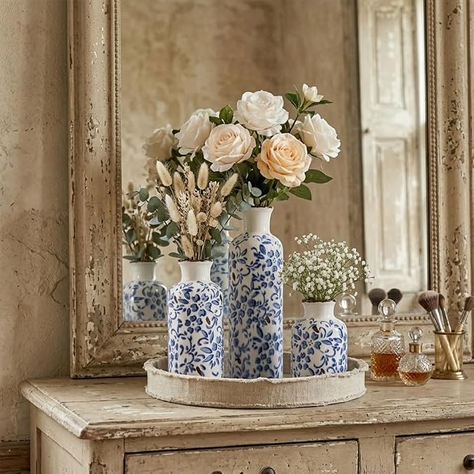 Chinoiserie Decor Ceramic Vases Set - Image 6