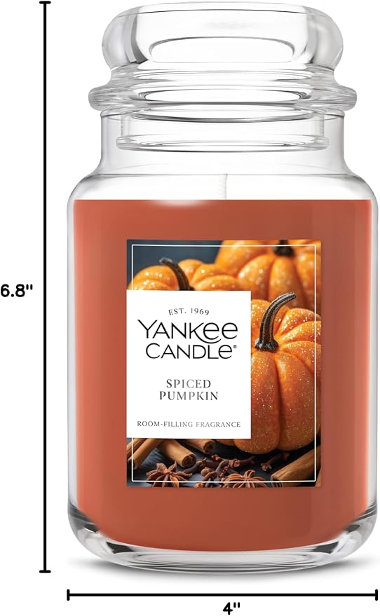 Yankee Candle Spiced Pumpkin, Fall Scented Candle, 22oz Large Jar - Image 9