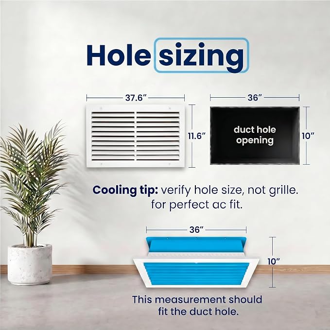 36x10 Aluminum Wall Ceiling Air Return Vent Cover HVAC Rustproof Grille - Image 3