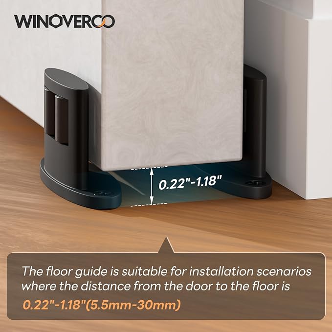 2Pack Sliding Barn Door Bottom Floor Guide, Double-Sided Roller Design - Image 5