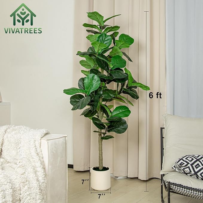 VIVATREES 6FT Fiddle Leaf Fig Artificial Tree - Image 3