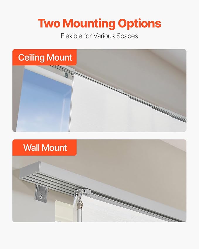 VEVOR Panel Track Blinds, Extendable Track from 45.8 in to 86 in W, Trimmable - Image 6