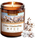 Clean Cotton Odor Eliminating Candles, 7 oz Soy Scented Candle | Eliminates 95% by Aredenua-StartJourneyThroughScent