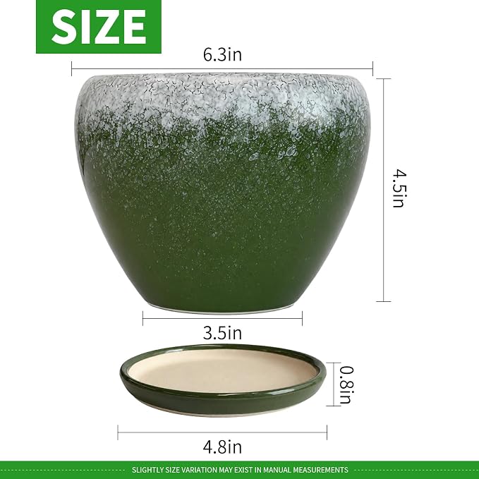 Deep Dream 6 Inch Plant Pots- Ceramic Planter Pot - Image 3