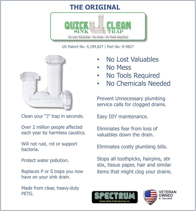 Quick Clean Sink Trap | 1 1/4" & 1 1/2" P-Trap Replacement Upgrade | Jewelry - Image 4