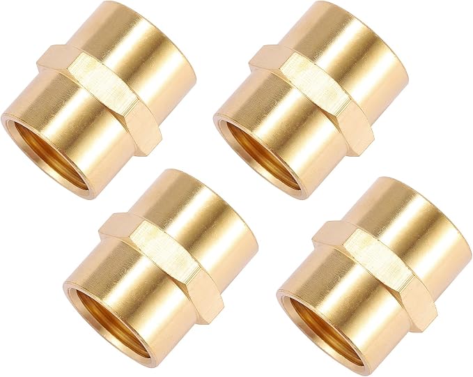 2 Pack 3/8" x 3/8" NPT Coupler, Brass Female Pipe Fitting - Image 5