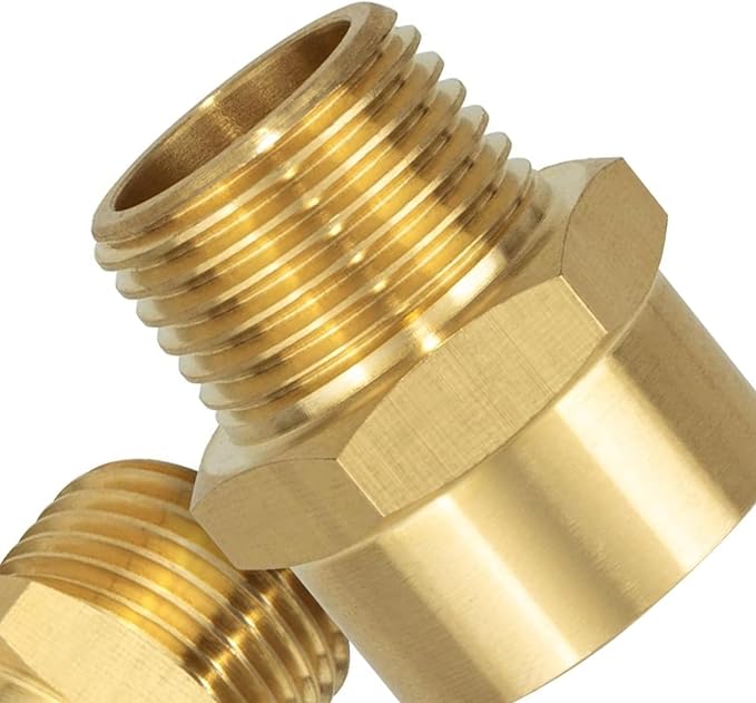 2Pieces Brass Plumbing Connector 1/2Inch G Thread to Male Thread Conversion - Image 3
