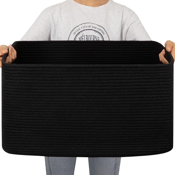 OIAHOMY 75L Large Blanket Basket, Storage Baskets by MasterofSpaceOptimization
