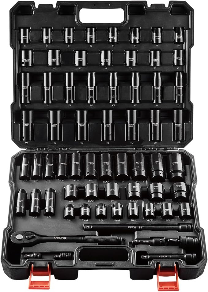 VEVOR 1/2" Drive Impact Socket Set, 65 Piece Socket Set SAE 3/8" to 1-1/4" and - Image 11