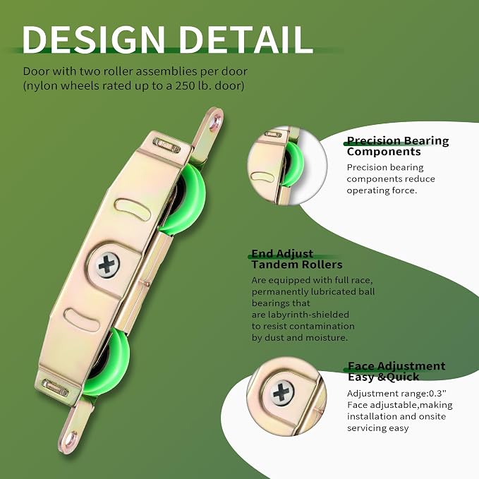House Guard Side Adjust Tandem Sliding Door Roller - Image 3