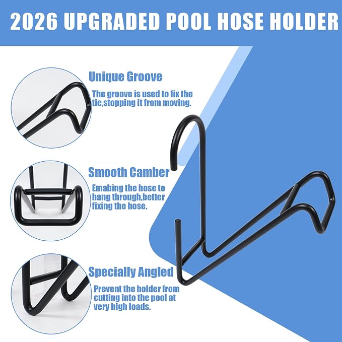 2 Pack Above Ground Pool Pipe Holder, Metal Pool Hose Support Bracket to - Image 3