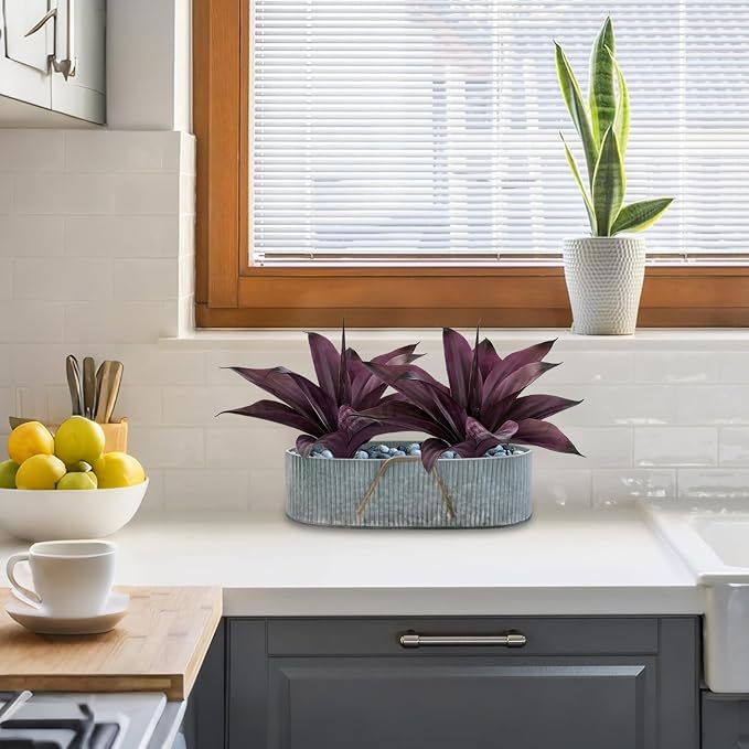 Ttranewsoo Fake Plants Artificial Agave Plants Indoor, UV Resistant Fake Agave - Image 6