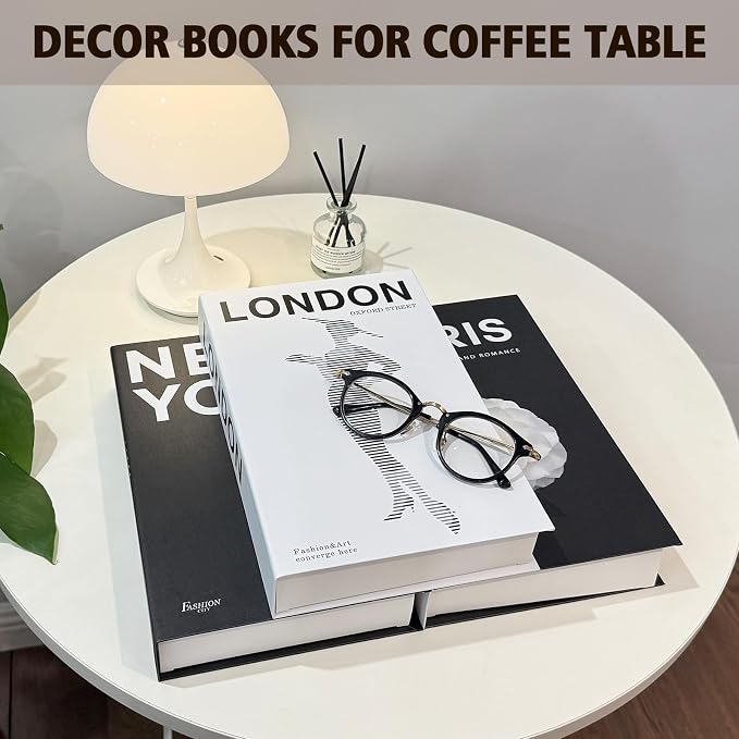 Decorative Books Set of 3, Faux Coffee Table Books - Image 5