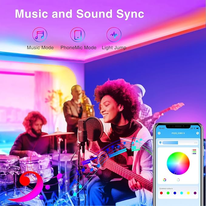 TJOY LED Lights for Bedroom 25ft, RGB Color Changing, Remote&APP Control | - Image 4