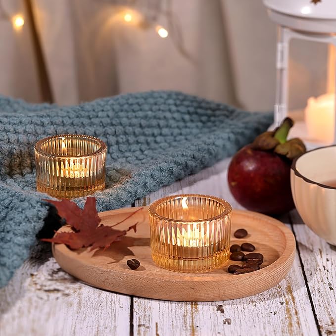 HAVITI 24 Pack Tealight Gold Candle Holders, Votive Tea Light Candle Holder | - Image 6