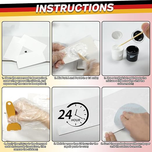 Bath Tub Repair Kit White, FiberglassTub and Shower Repair Kit - Image 6