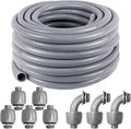 Liquid-Tight Conduit 50 ft 8 Pieces Connector Kit, Electrical Conduit 1/2 | by ANSGERY