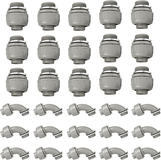 Conduit Connectors, 1 Inch Liquid Tight Connector NPT Non-Metallic by HDHAODA
