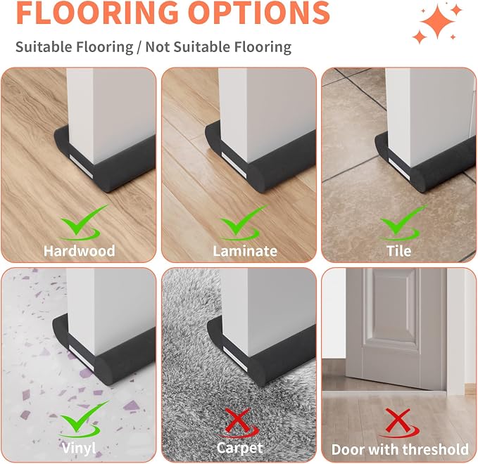 BKSAI Under Door Draft Stopper, Upgraded Under Door Gap Filler - Image 8