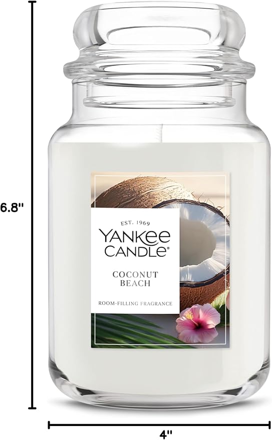 Yankee Candle Coconut Beach, Scented Candle, 22oz Large Jar - Image 9