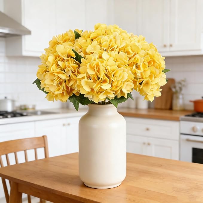 Kimura's Cabin 6pcs Hydrangea Artificial Flowers Silk Hydrangeas, Fake Flowers - Image 3