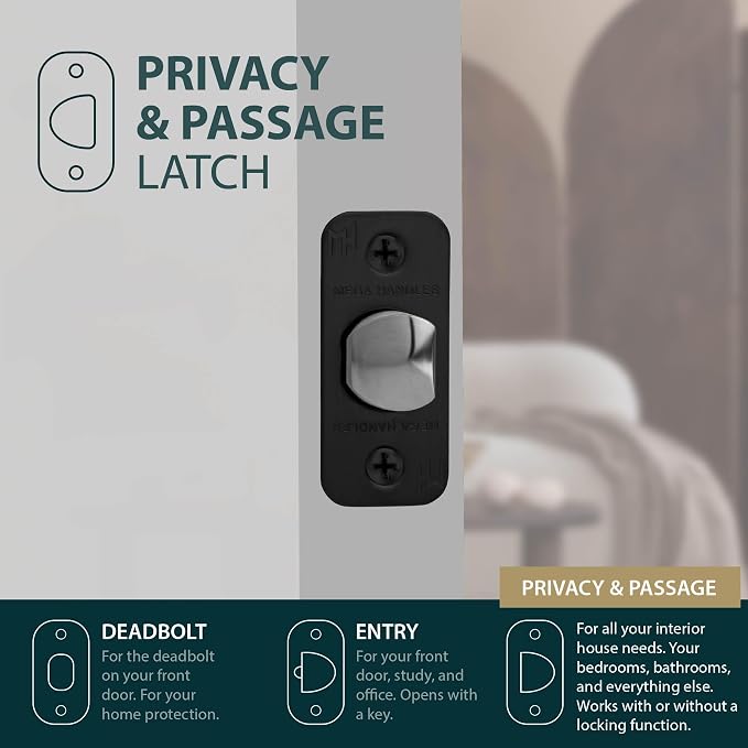 Privacy Round Latch Matte Black - Image 5