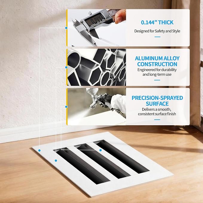10x6 Modern AC Vent Cover, Decorative Air Vent Register Grille - Image 5