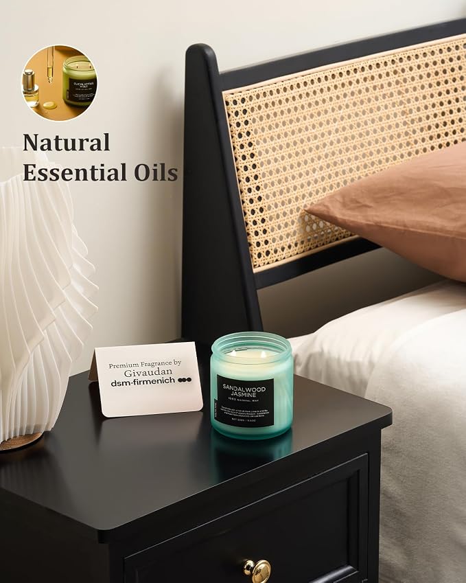 M&SENSE Sandalwood Jasmine Home Scented Candles, 11.6oz Organic Soy Wax | 70 - Image 6