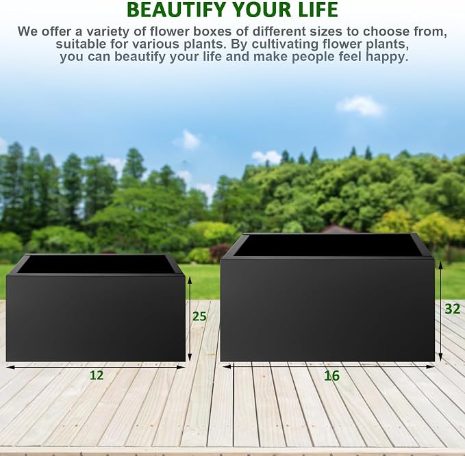 32"x16"x16" Large Metal Planter Box, Galvanized Steel Planter Box | Heavy-Duty - Image 5