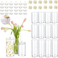Set of 12 Glass Cylinder Vases for Centerpieces by PNJHDZ