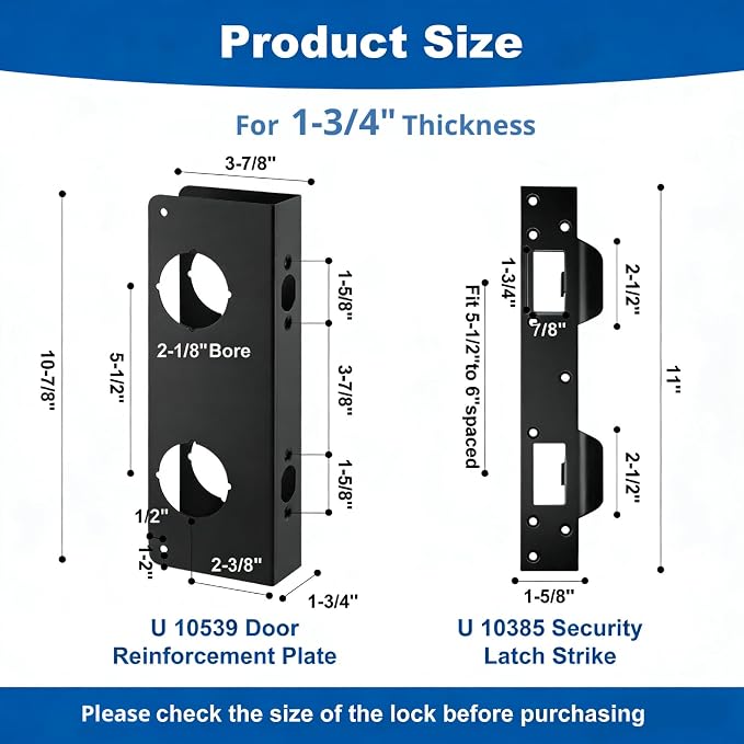 Black U 10539 Reinforcement Plate & U10385 Strike - Image 2