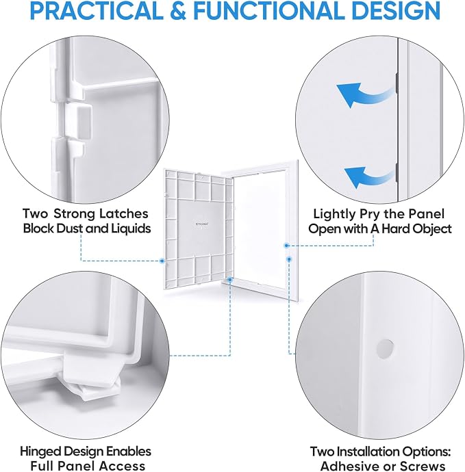 TICONN Access Panel for Drywall, 12 x 16 Inch ABS Plastic Wall Hole Cover - Image 3