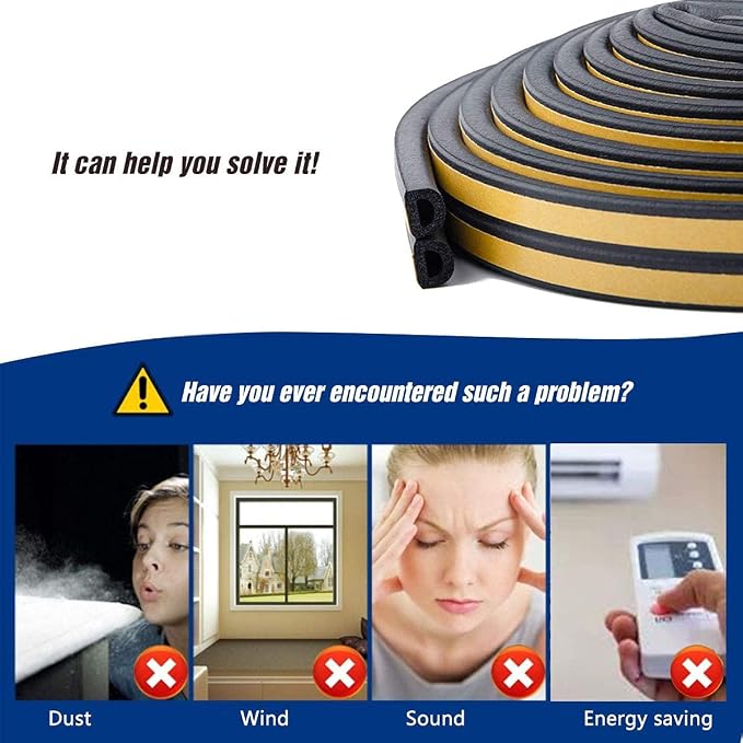 CloudBuyer Door & Window Weather Stripping, Soundproof Insulation Seal Strip - Image 2