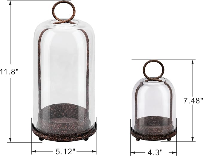 5" & 4" Wide Versatile Metal Candle Holder in Rustic Brown - Image 2