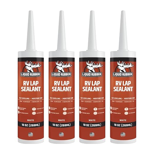Liquid Rubber RV Lap Sealant, Self-Leveling Roof Sealer, 4 Pack | Flows by LiquidRubber