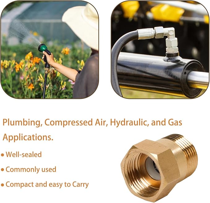 2Pcs One Way Brass Check Valve Non Return 3/4" Female to 3/4" Male Thread - Image 5