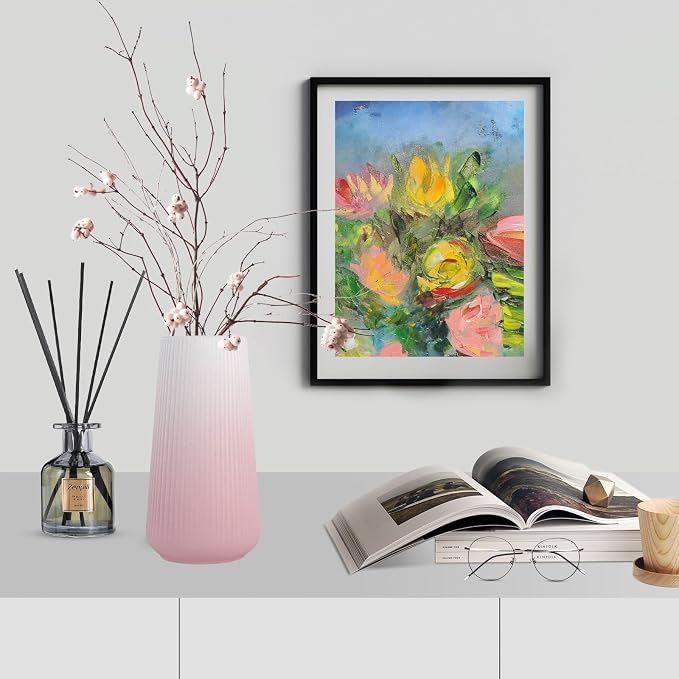 Gradient Pink Ceramic Vase, GUKJOB Cute Flower Vase - Image 4