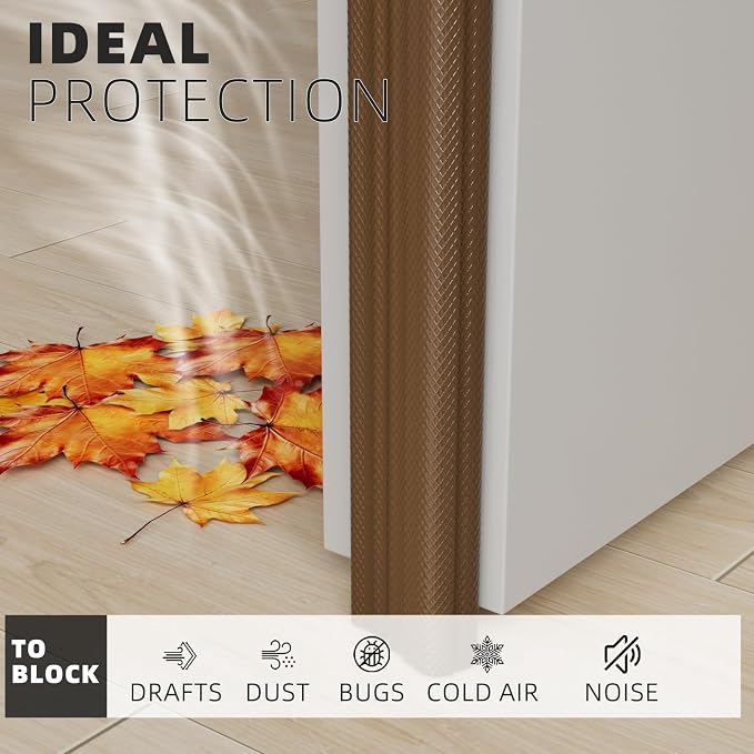 118" Wedge Weather Stripping for Draft Blocking, Foam Door Seal | Brown - Image 5