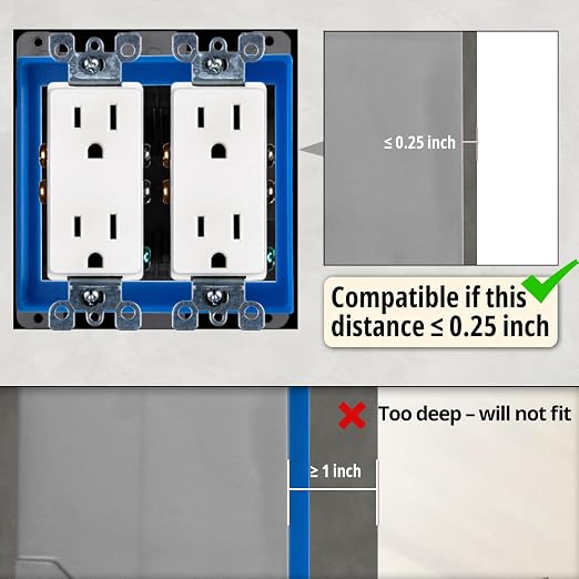 1/4” Double Gang Outlet Box Extender, Comes - Image 3