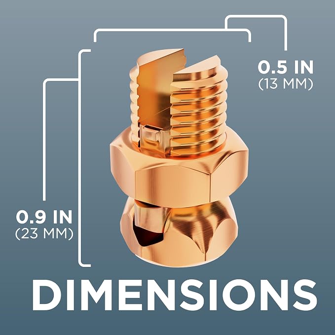 THE CIMPLE CO 4 Pack, Size #8 Copper Split-Bolt Connectors 8 AWG - Image 6