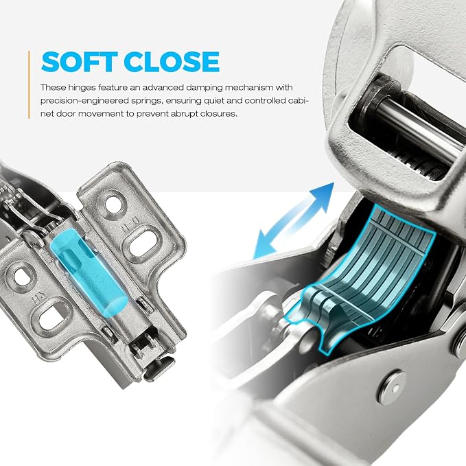 HOME EDIT 5 Pairs 10 Pack European Full Overlay Soft Close Cabinet Hinges | - Image 3