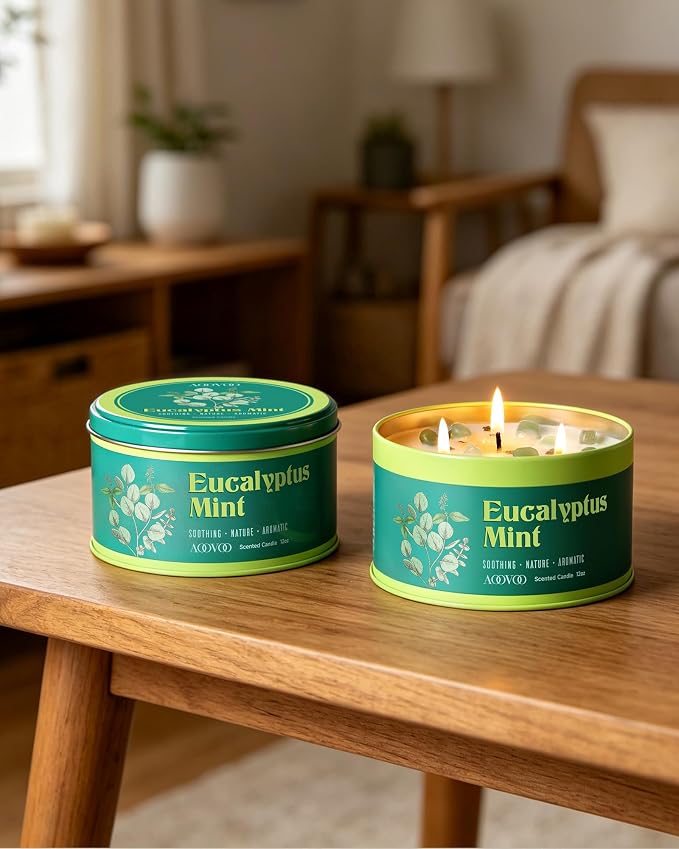 AOOVOO Eucalyptus Mint Candles for Relaxation - Image 2