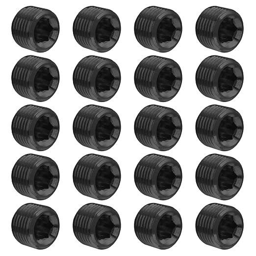 Glarks 20Pcs Carbon Steel 1/8'' NPT Male Pipe Plug Fitting by Unknown