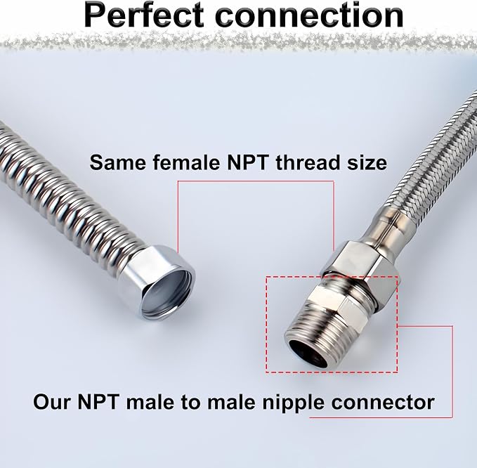 3/4" Male x 3/4" Male Hex Nipple Pipe Fittings, 304 Stainless Steel 3/4 inch - Image 5