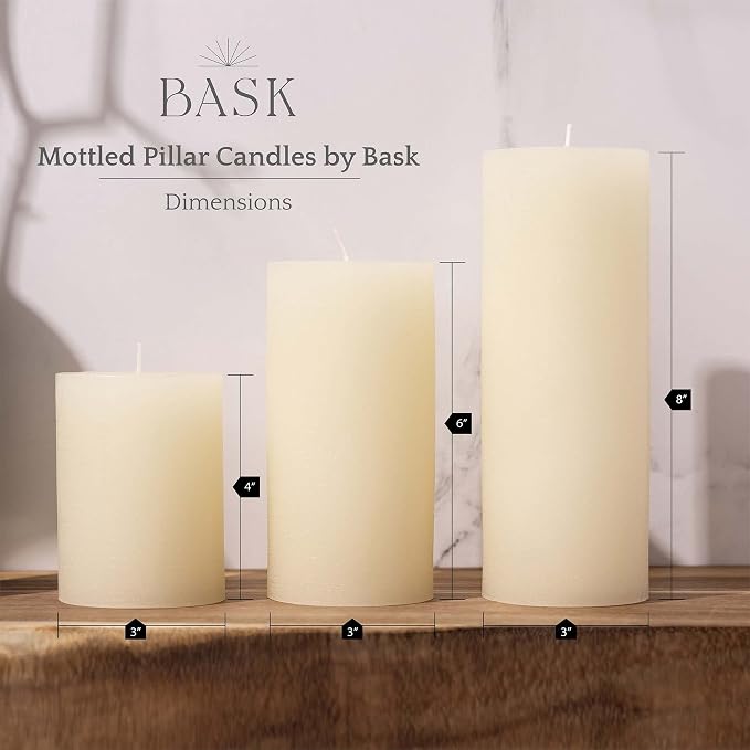BASK Mottled Pillar Candles - Image 2