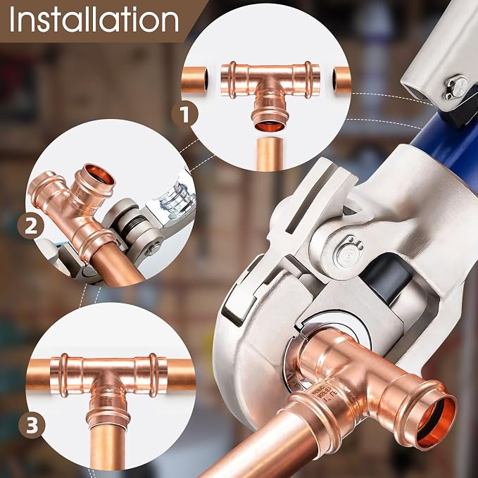 Copper Press Fittings Tee 1 Inch Copper Press Tee Coupling 6PK, Zero Lead | - Image 6