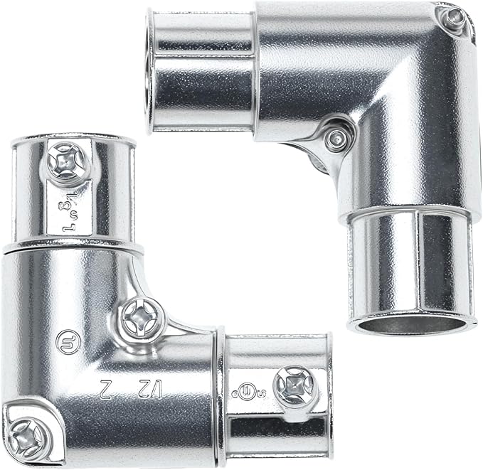 QWORK 1/2 Inch EMT Conduit Fittings Inside Corner Pull Elbow, 10 Pack 90 Degree - Image 2
