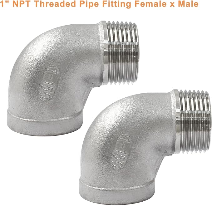 2Pcs 304 Stainless Steel 90 Degree Elbow Fittings, Cast Pipe Fittings, - Image 5