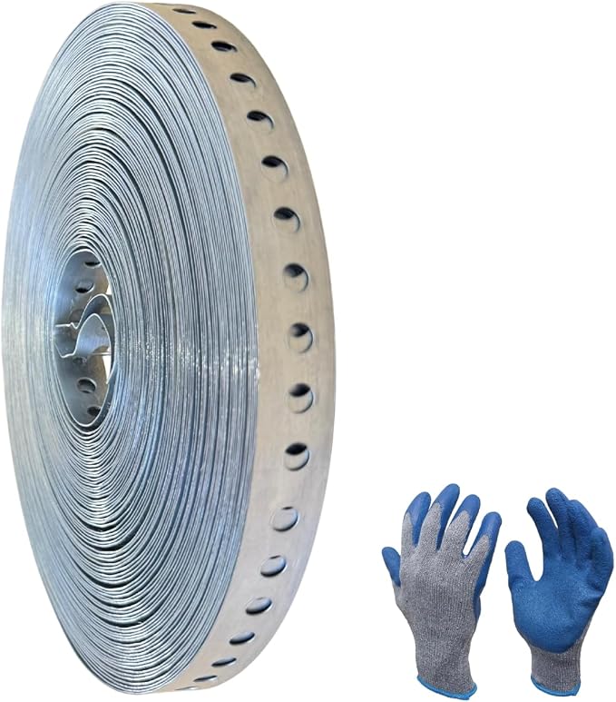 F&L Galvanized Pipe Strap 3/4" x 100 FT – Heavy-Duty 24 Gauge Steel Hanger Strap by CoolingProduct