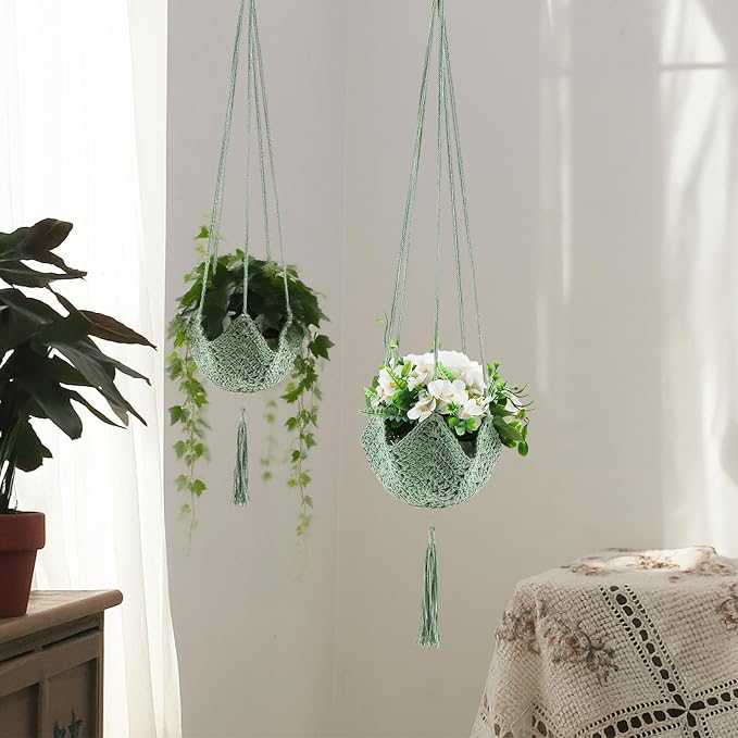 Shappy 2 Pack Boho Macrame Plant Hanger - Image 6
